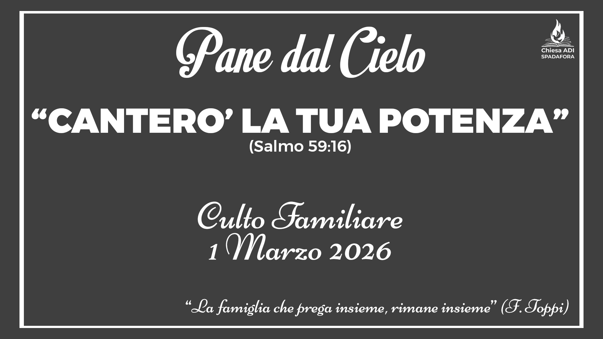 1 Marzo 2026: Devozionale Quotidiano – Meditazione del Mattino – Culto Familiare Giornaliero
